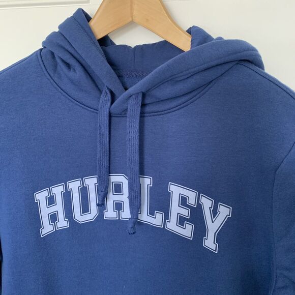Hurley Mens Varsity Athletics Fleece Logo Pullover Hoodie Blue Size Medium NEW - Picture 3 of 5